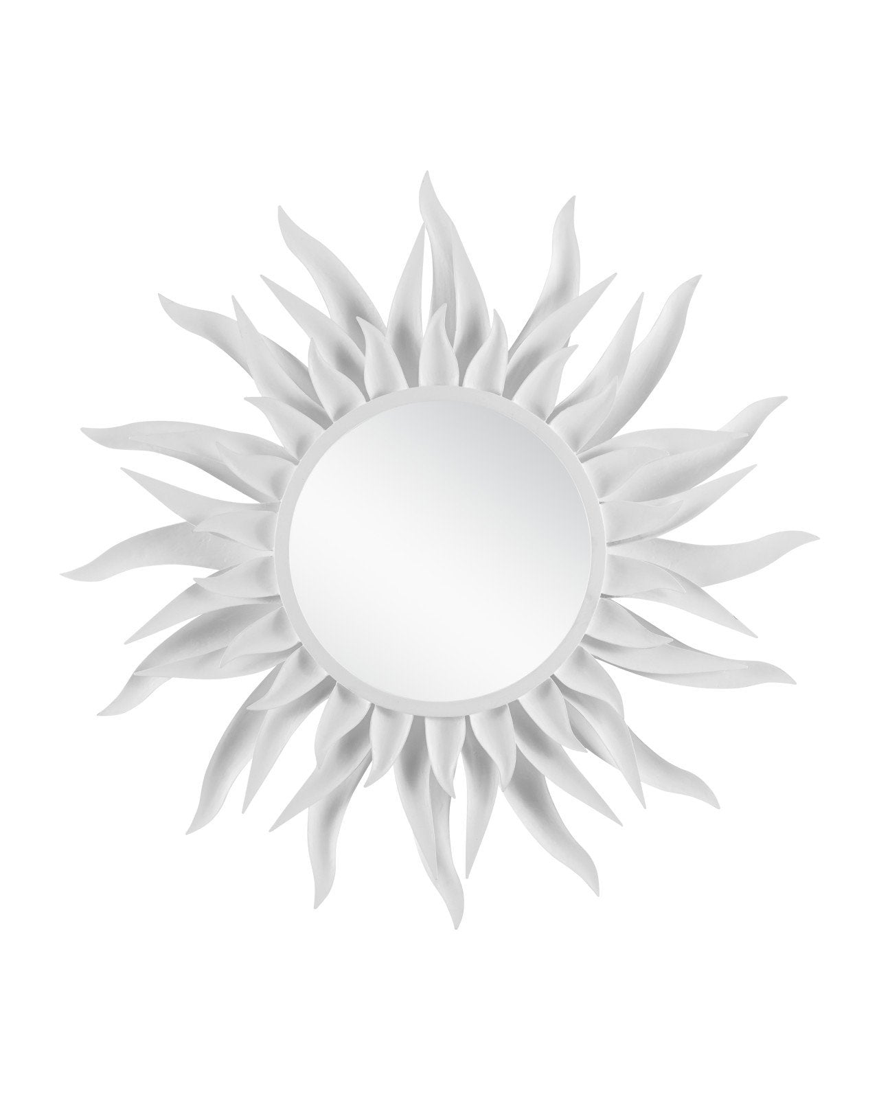 Agave Round White Mirror